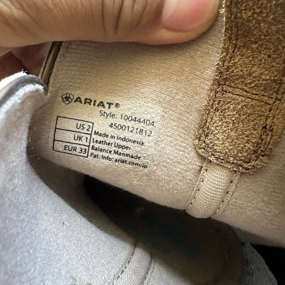 Ariat Boots youth 2 Brown  Lonestar Leather Western Wiggle Room EXCELLENT COND++